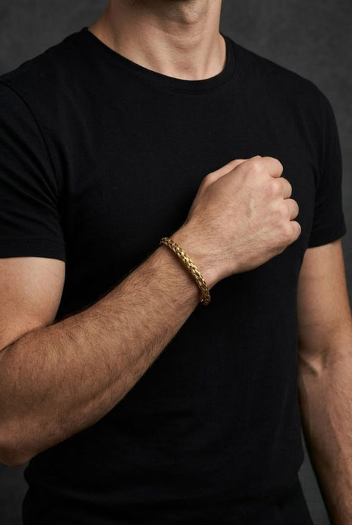 Braided Mesh Cuff Bracelet