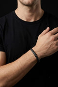 Black Braided Mesh Cuff Bracelet