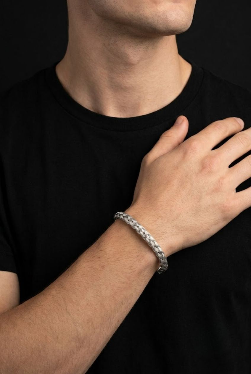 Braided Mesh Cuff Bracelet