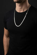 Silver Herringbone Flat Snake Chain Necklace