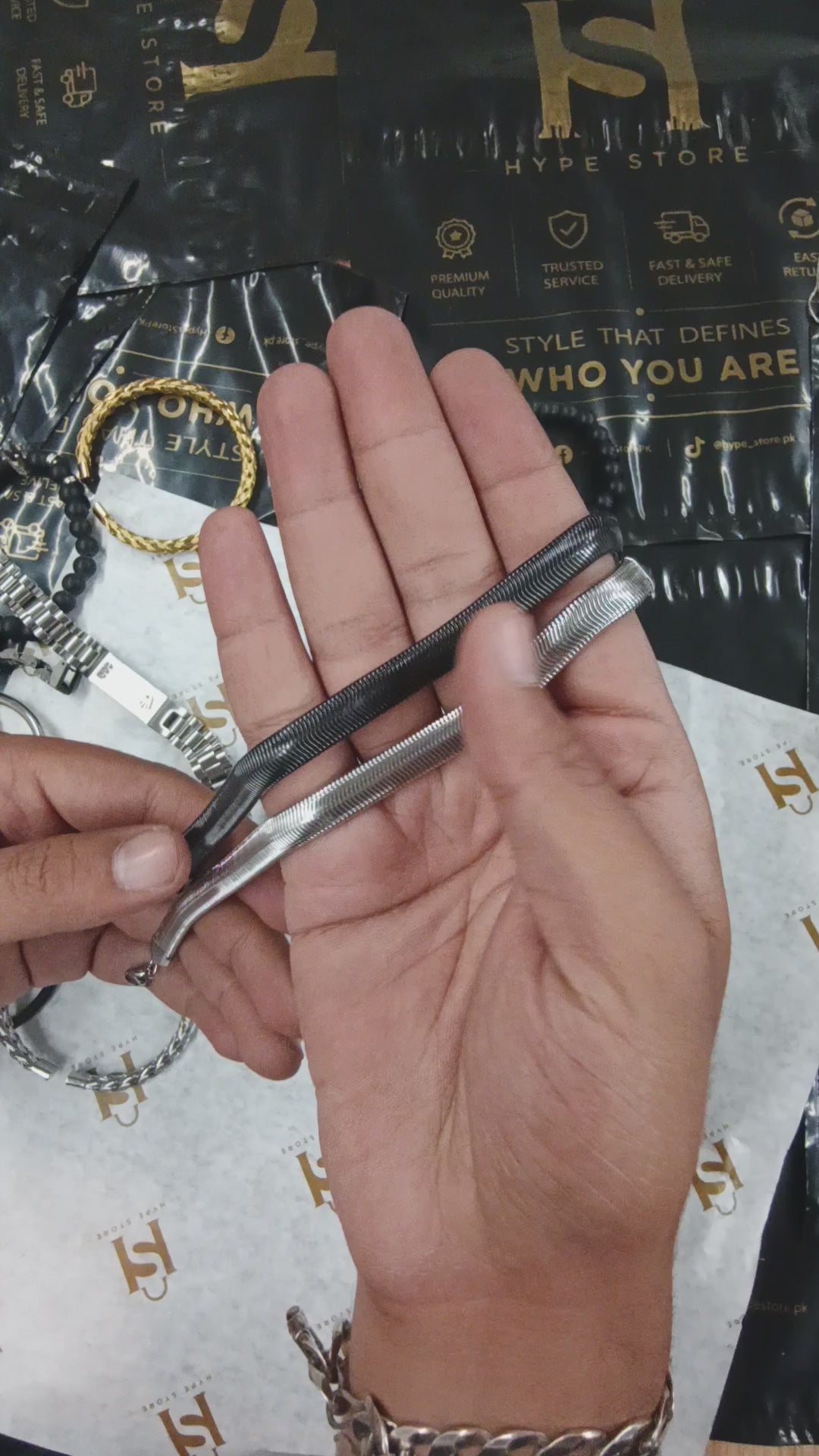 Herringbone Flat Snake Bracelet