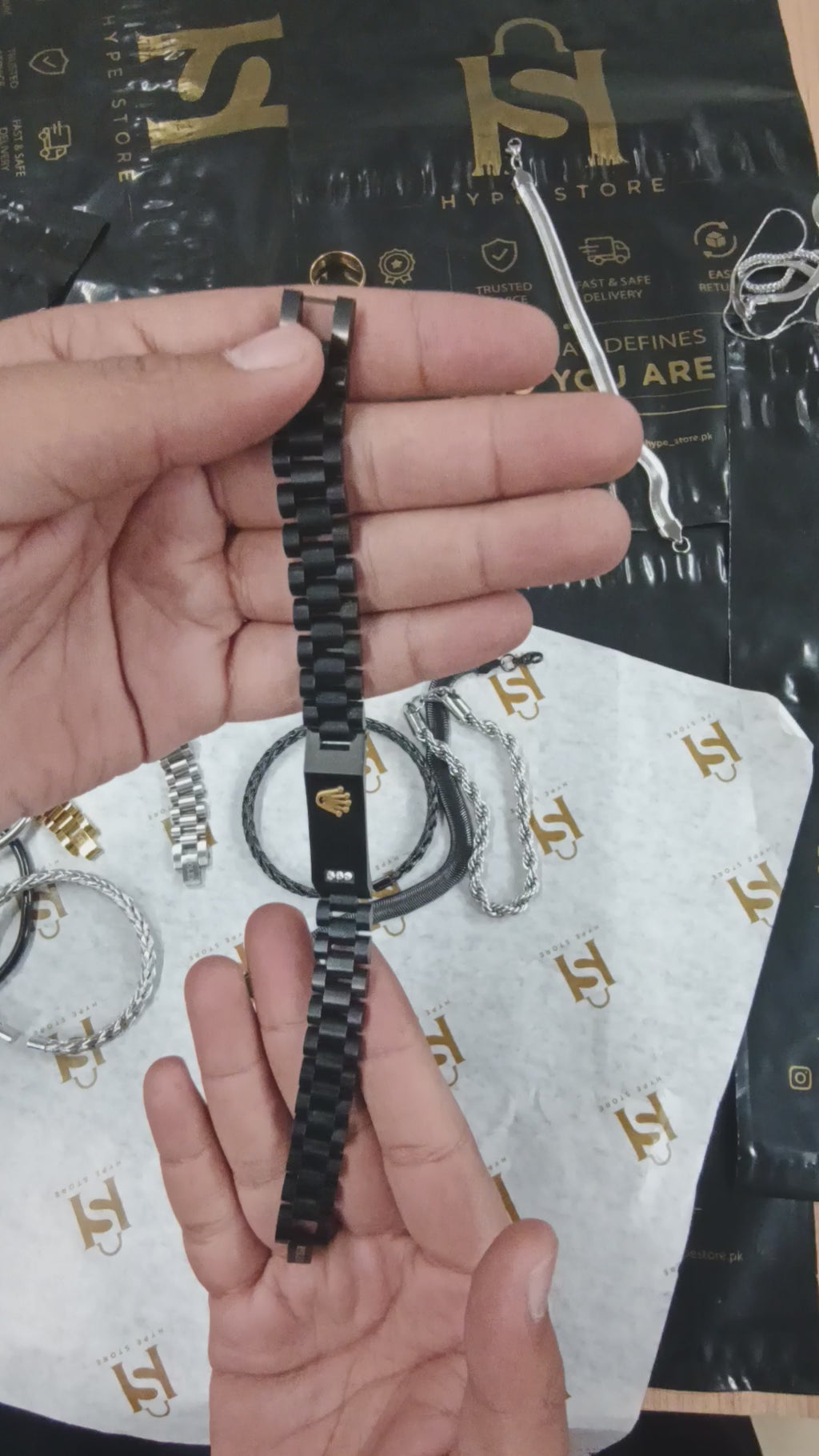 Oyster Style Bracelet with Crown Logo