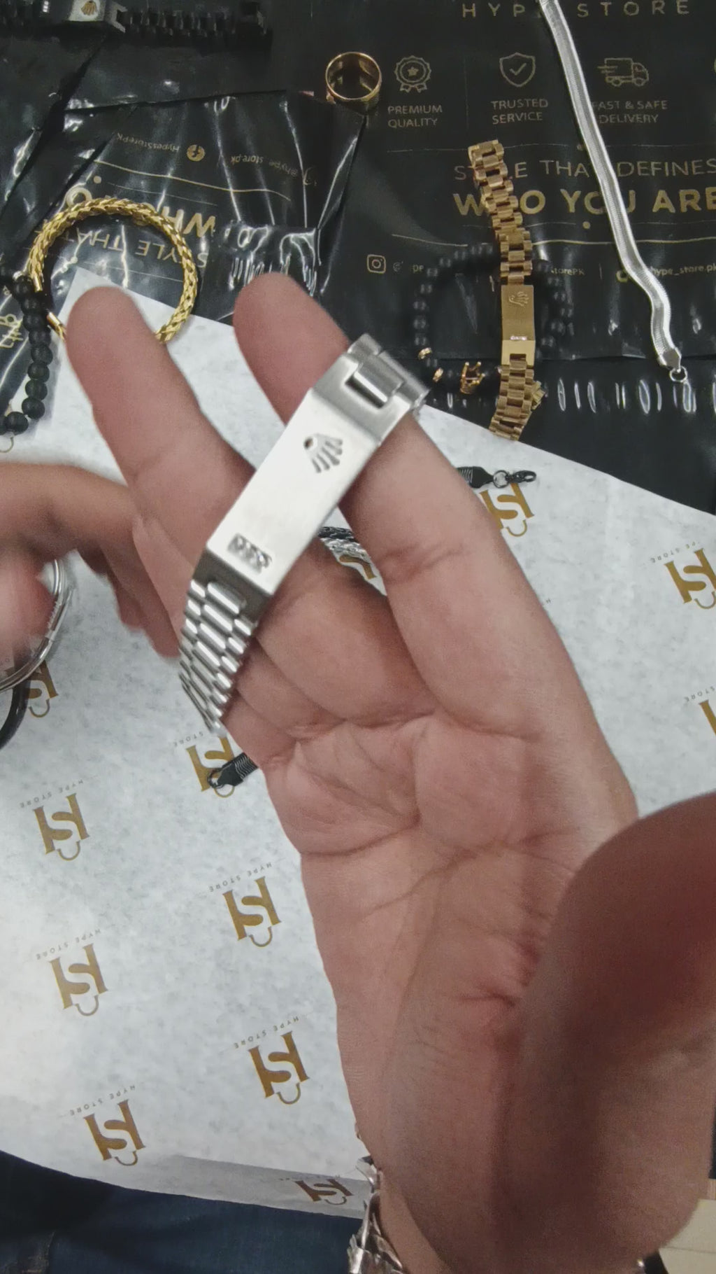 Oyster Style Bracelet with Crown Logo