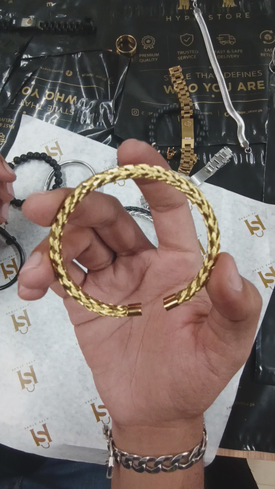 Braided Mesh Cuff Bracelet